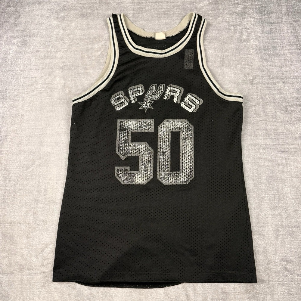 San Antonio Spurs Jersey Mens Large Black Vtg 90s‎ David Robinson #50 NBA